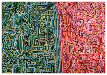 Michael Buzinskas,  No. 11 - Tale of Two Cities - Acrylic on paper (47x37cm)