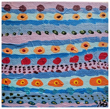 Michael Buzinskas,  No. 28 - Textile Pattern - Acrylic on canvas (30x32cm)