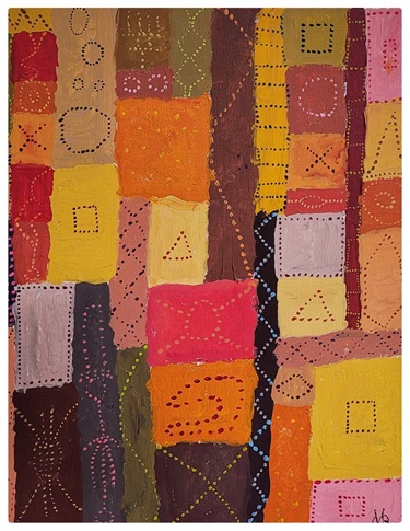 Michael Buzinskas,  No. 32 - Minimalist Block with Dots - Acrylic on canvas (30x40cm)