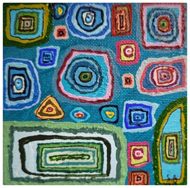 Michael Buzinskas,  No. 47 - Groovy Sample - Acrylic on canvas (10x10cm)