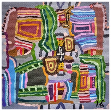 Michael Buzinskas,  No. 51 - The Sectors - Acrylic on canvas (10x10cm)