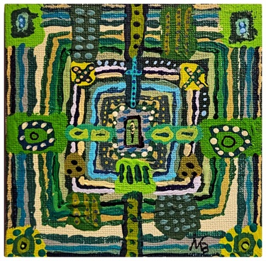 Michael Buzinskas, No. 73 - Greenzy - Acrylic on canvas (10x10cm)