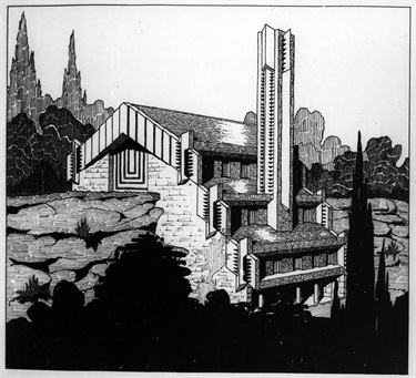 Illustration of the Willoughby Incinerator, Walter Burley Griffin Society Collection