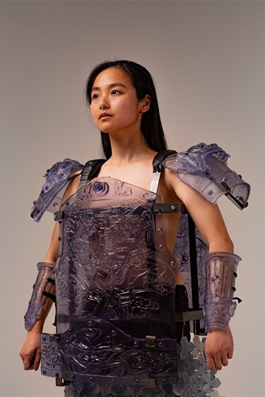 NC Qin, “Glass Armour”, 2020, cast Blackwood Crystal, cast soda lime-glass and steel. Photographer: Pascual