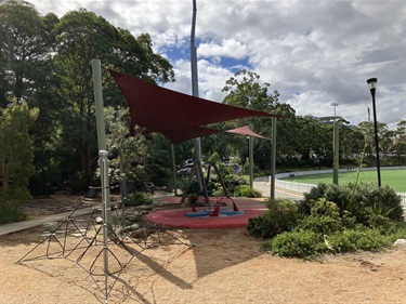 Gore Hill Park playground shade sail installation
