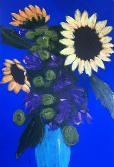 Bronwyn Hammond, “Sun Flowers”, 2023, acrylic on canvas