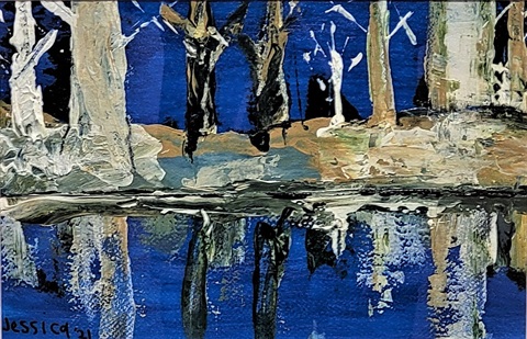 Jessica-Madden-Lakeside-Reflections-2021-acrylic-on-paper.-Runner-Up-Connect-Collaborate-Celebrate-2021.jpg