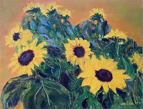Miha Chung, Sunflower, 2020, oil on canvas