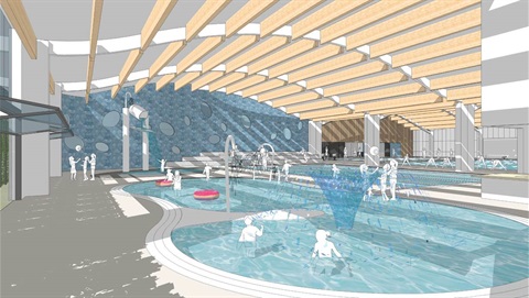 3D view of upgraded Willoughby Leisure Centre pool area