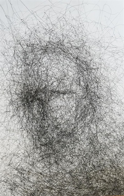 Steven Durbach, Chaotic Self Portrait, 2019-20, ink on paper HI RES.jpg